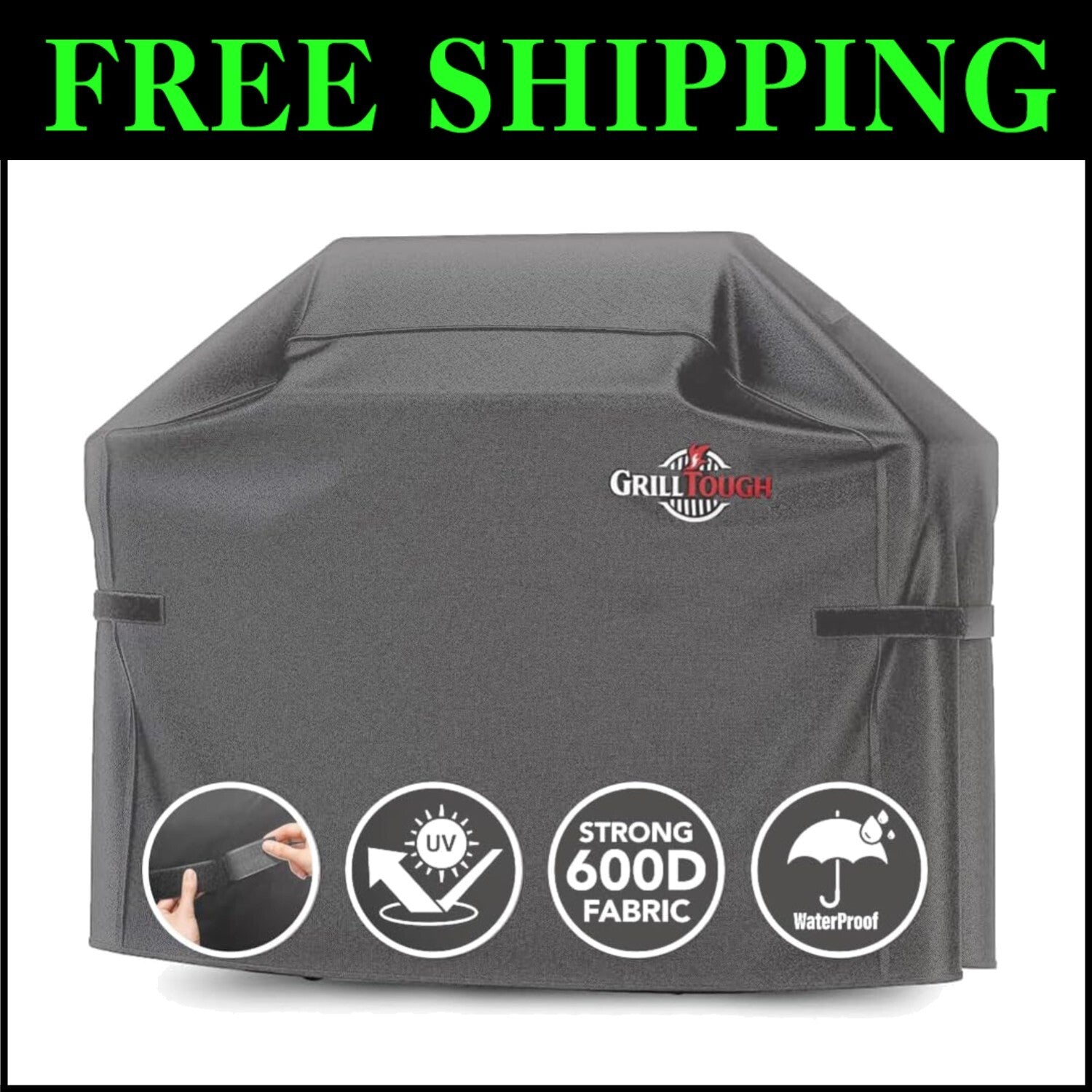 Weather-Resistant 58'' Grill Cover - Fits Weber, Char-Broil with Adjustable Fit