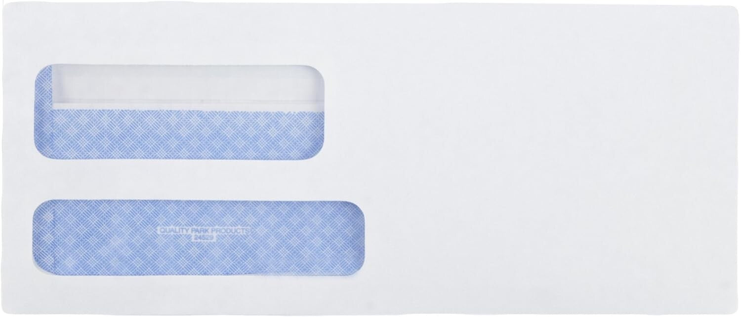 Secure Self-Seal Double Window Envelopes - 500 Count, Ideal for Invoicing