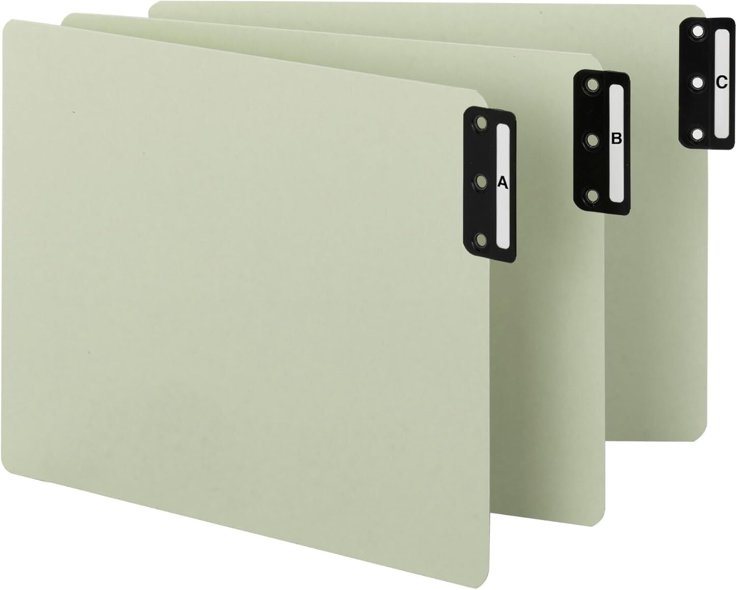 Durable Letter Size Filing Guides with Metal Vertical Tabs - 25 Pack, Gray/Green