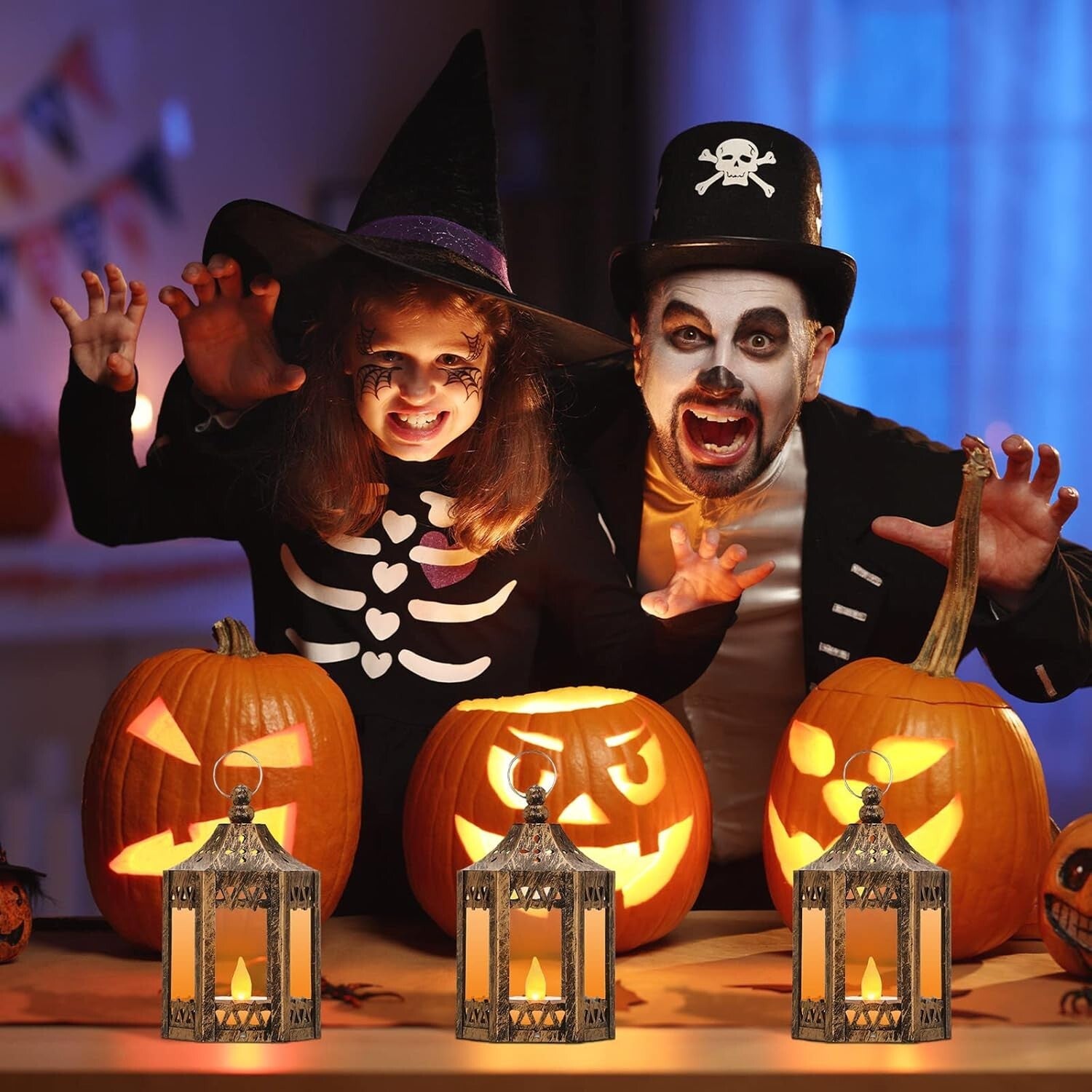 Charming 20-Pc LED Mini Lanterns for Table Centerpieces - Gold Finish