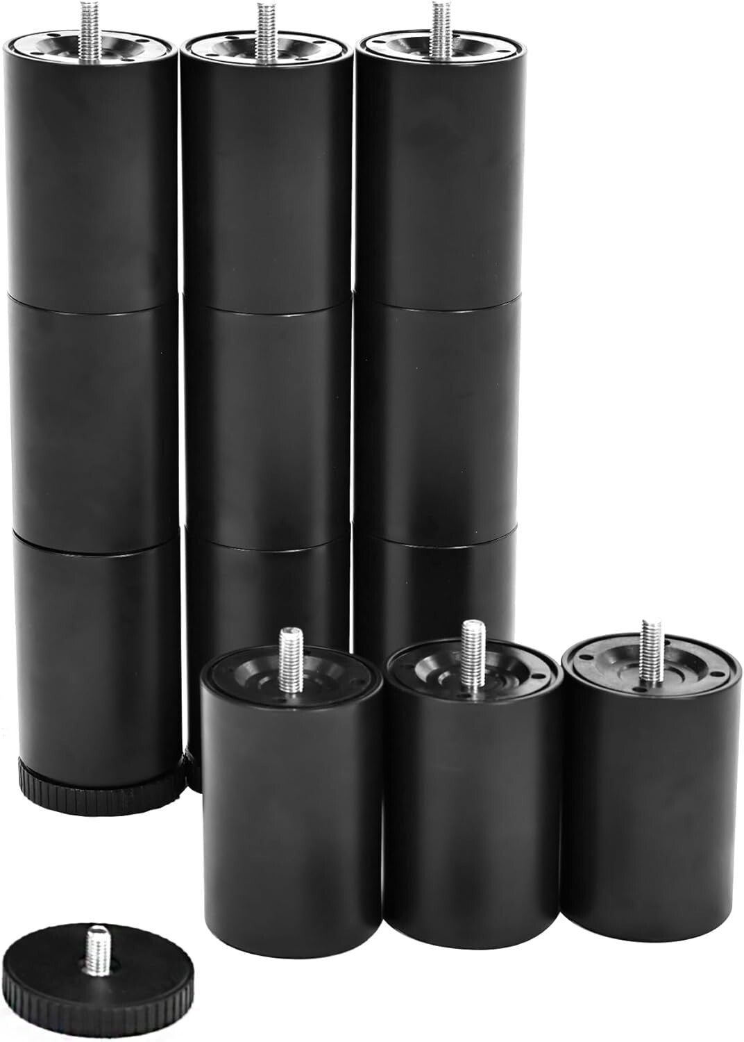 Durable 11-Inch Stainless Steel Bed Legs - M8 Thread, Set of 4 Adjustable Feet