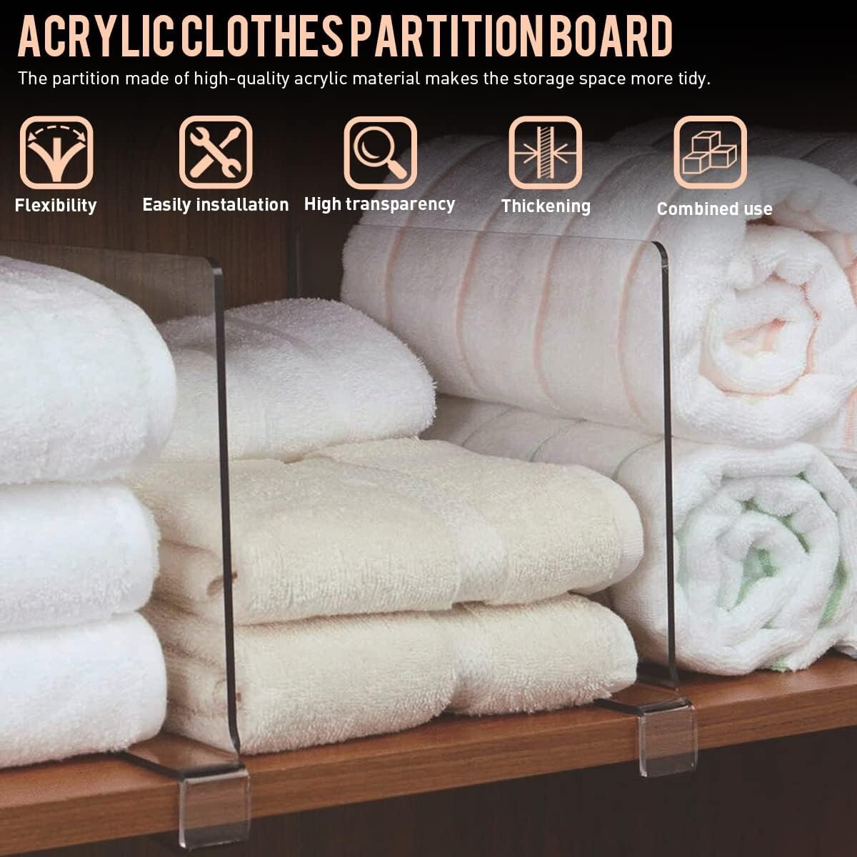 Versatile 12 Pack Closet Shelf Dividers - Easy Installation & Space Optimization