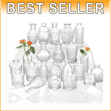 Load image into Gallery viewer, Charming 22-Piece Clear Glass Bud Vase Collection for Elegant Centerpieces