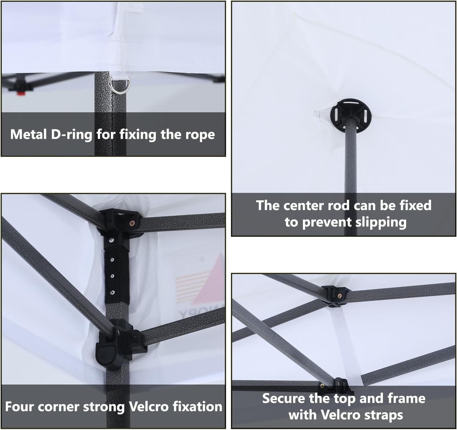 Durable 10x10 White Canopy Cover - 500D UV Resistant Material with Weight Bags