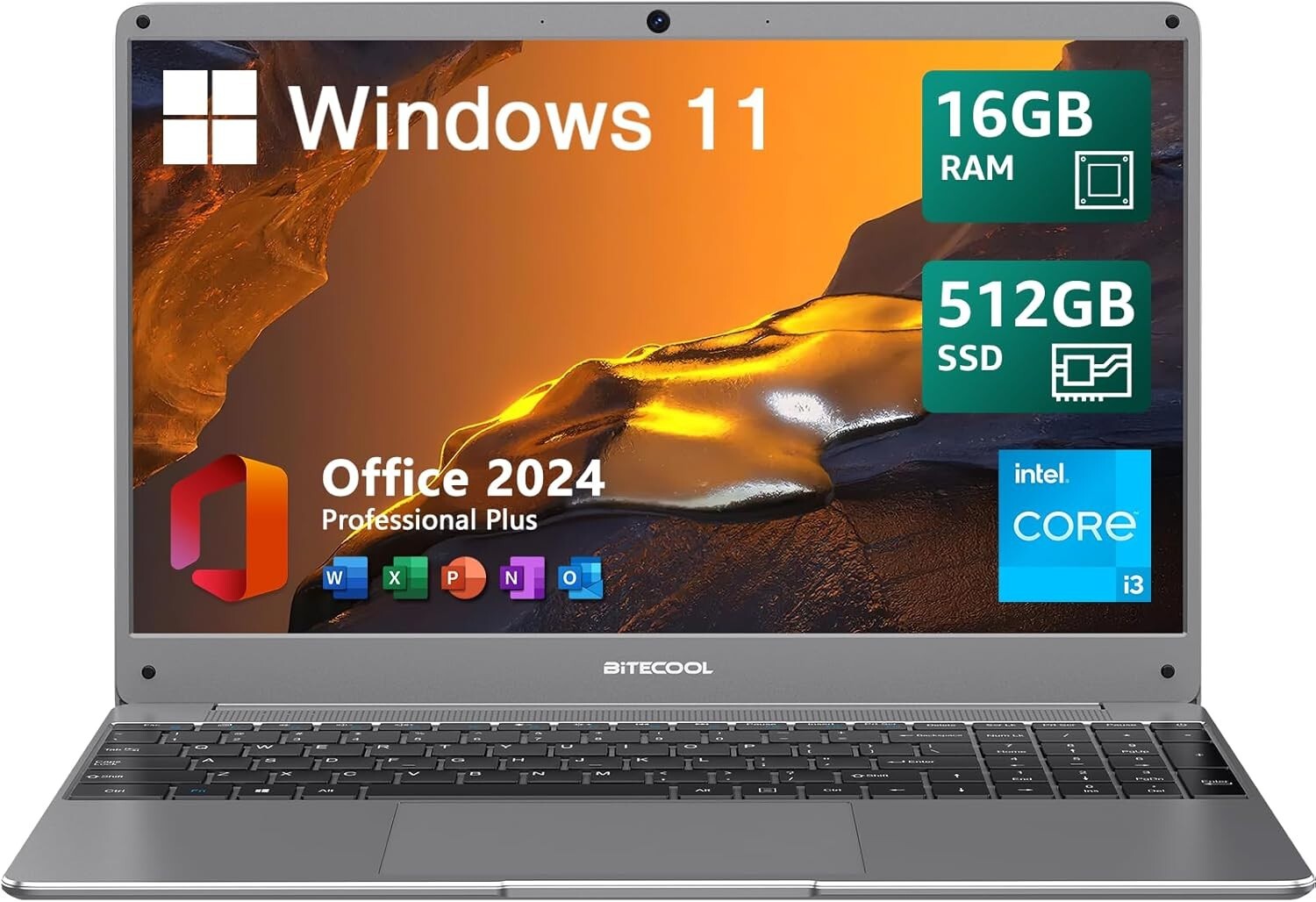 Multi-Function 15.6'' Laptop, 16GB RAM & 512GB SSD - Perfect for Work & Play