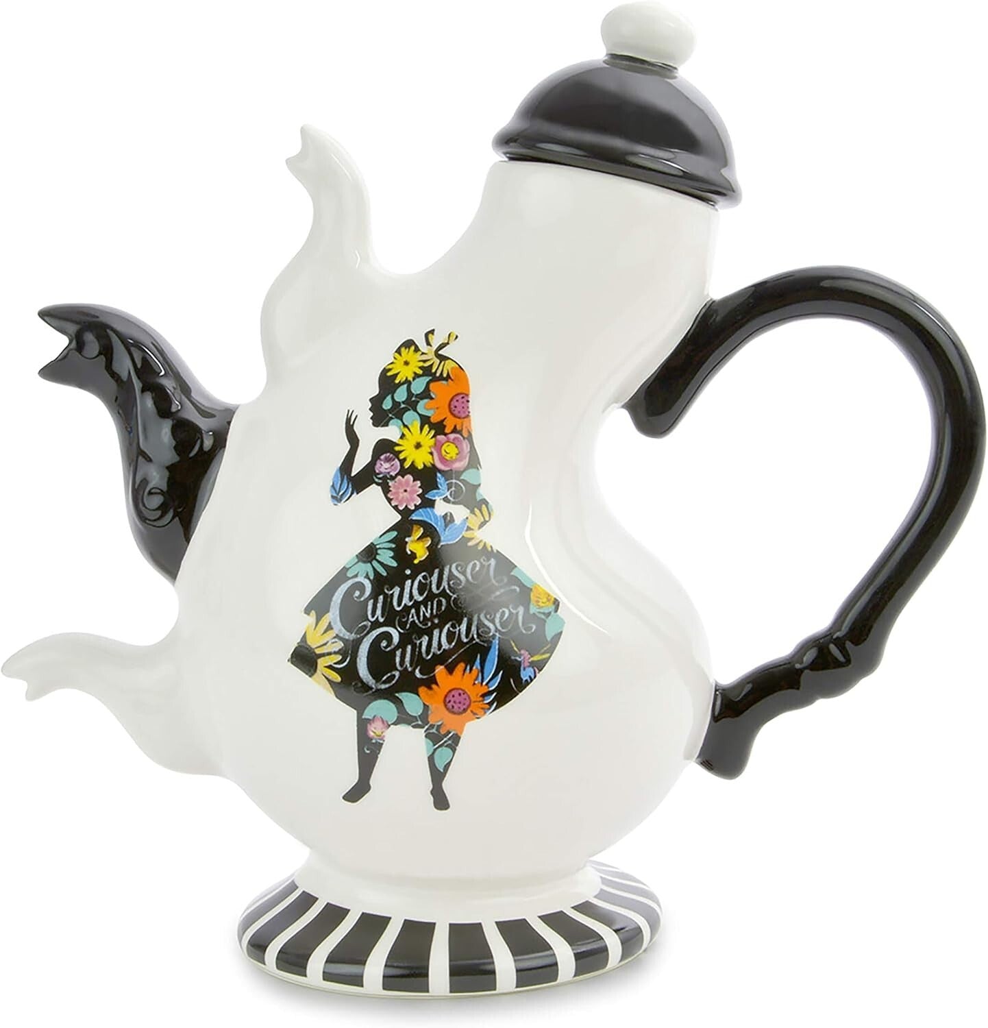 Artisan Hand-Painted Disney Alice Teapot and Cup Set - Unique Limescale Design