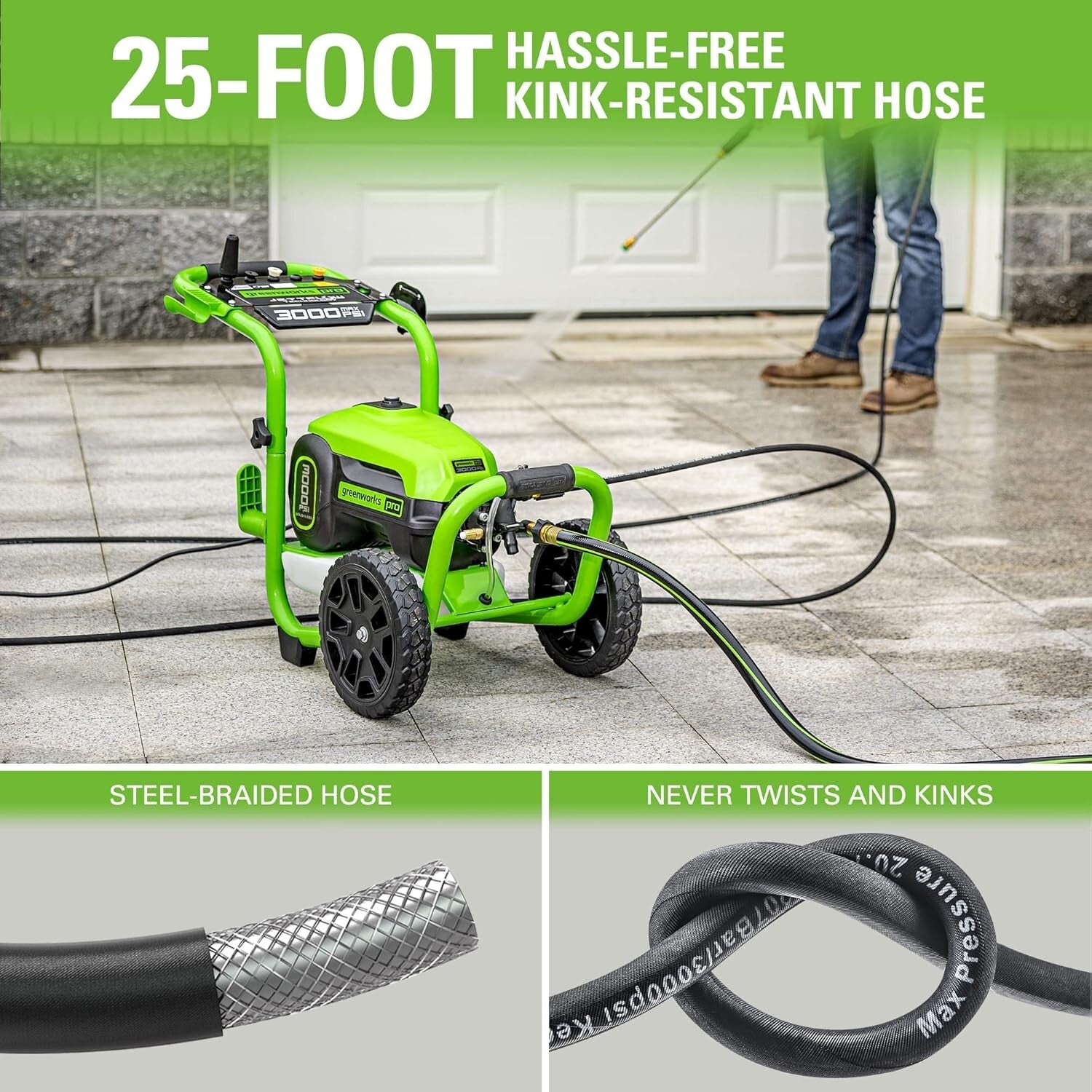 3000 PSI Portable Electric Pressure Washer - Includes Nozzle Accessories & More