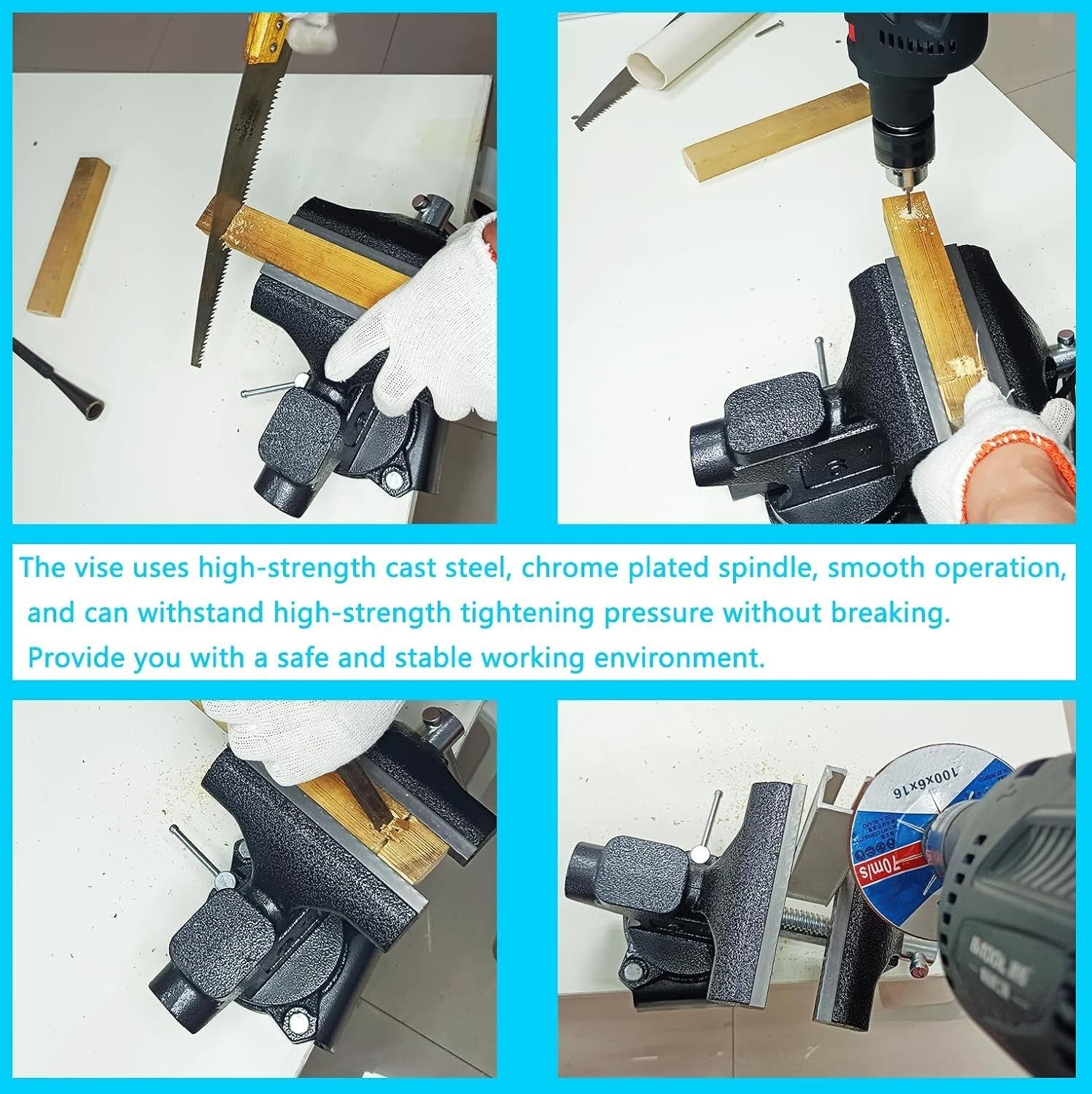 Compact Heavy-Duty Bench Vise - 3300 lbs Holding Power with Dual Installation