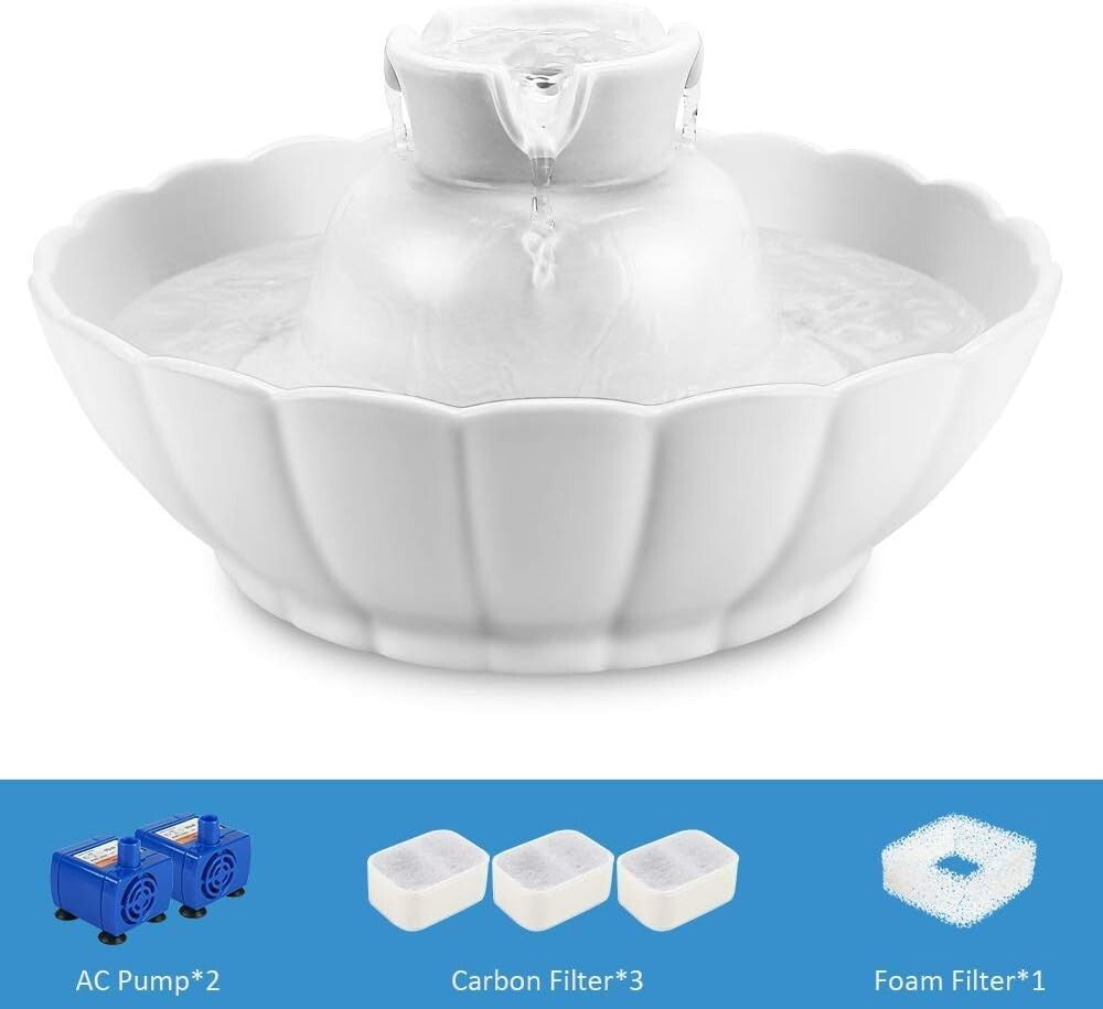 Eco-Friendly 2.1L Tritone Cat Water Fountain - Dual Filtration and Easy Clean