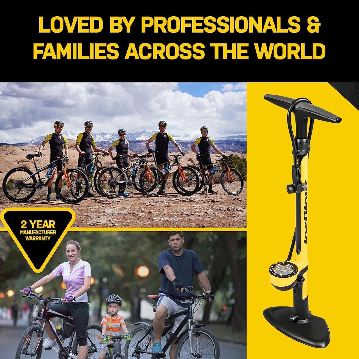 Durable JoeBlow Bike Pump - Ergonomic Floor Pump for Accurate Inflation