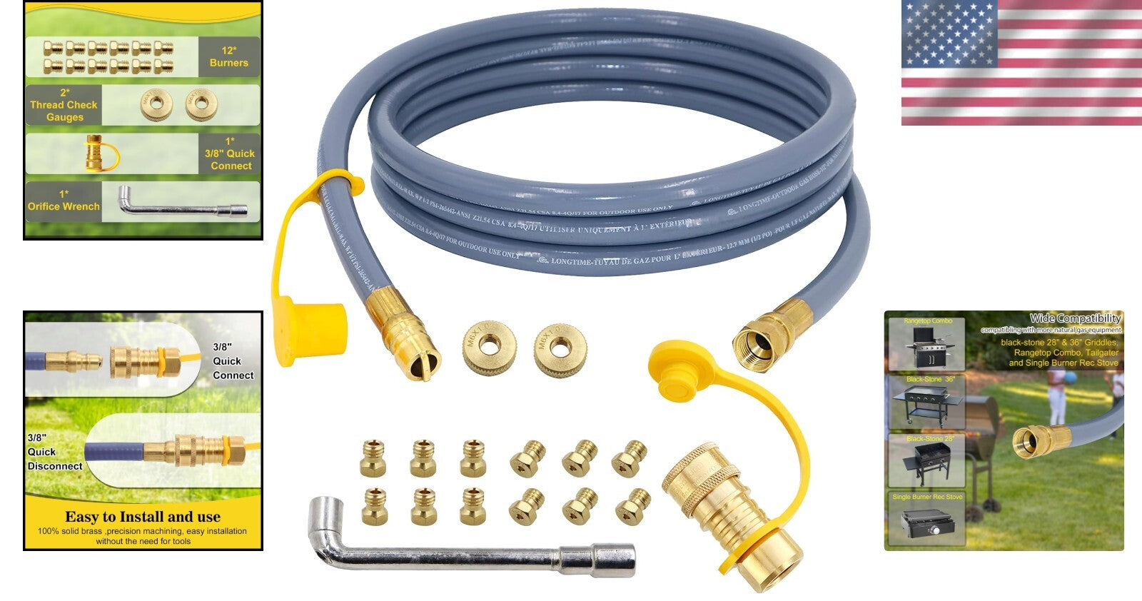 Easy Install Propane to Natural Gas Kit for Black-Stone Tailgaters & Griddles