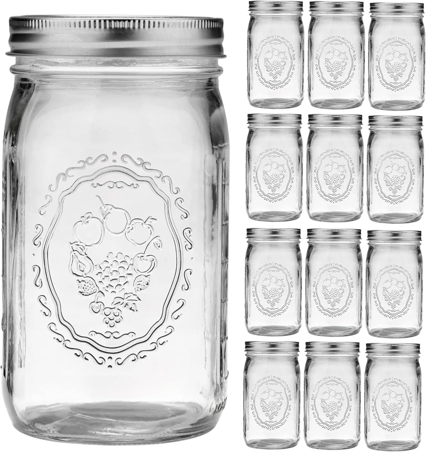 Durable 32 oz Wide Mouth Mason Jars - Perfect for Canning and Pickling Supplies