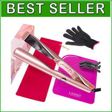 Load image into Gallery viewer, Professional Heat-Up Flat Iron &amp; Curling Iron: 12 Temp Settings &amp; Mat Included