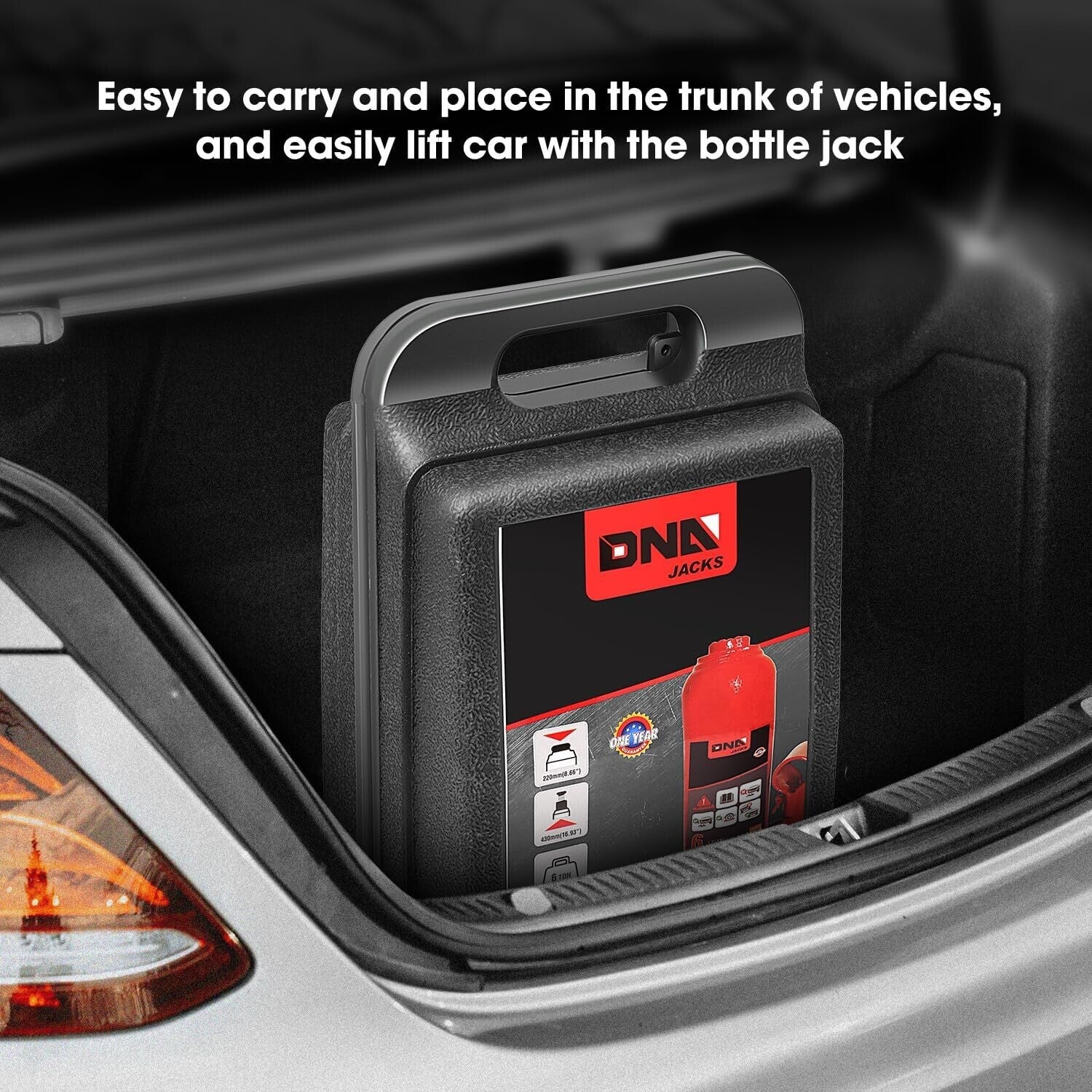 Premium 6 Ton Lifting Bottle Jack – Height Adjustable 8.6 to 17 In, Safe Design