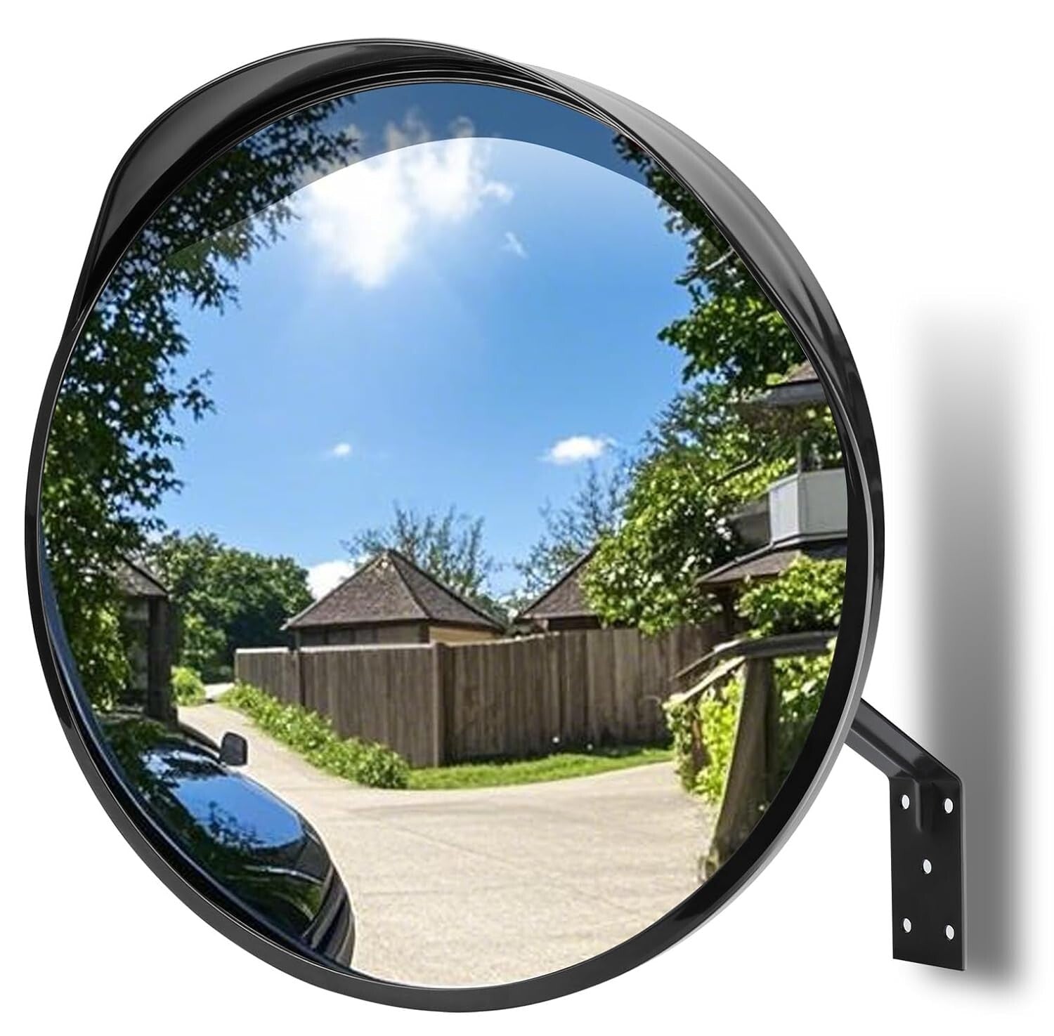 Acrylic 16'' Shatterproof Convex Mirror - Enhance Safety in Driveways & Parking