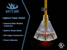 Load image into Gallery viewer, 10 ft Heavy Duty Extension Cord with 3 Outlets - Yellow Waterproof Solution