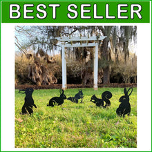 Load image into Gallery viewer, Weather-Resistant Garden Art: Textured Silver Animal Sculptures for Outdoor Joy