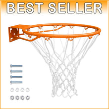 Load image into Gallery viewer, Versatile 18" Basketball Rim with Net - Indoor/Outdoor Use - Lightweight Design