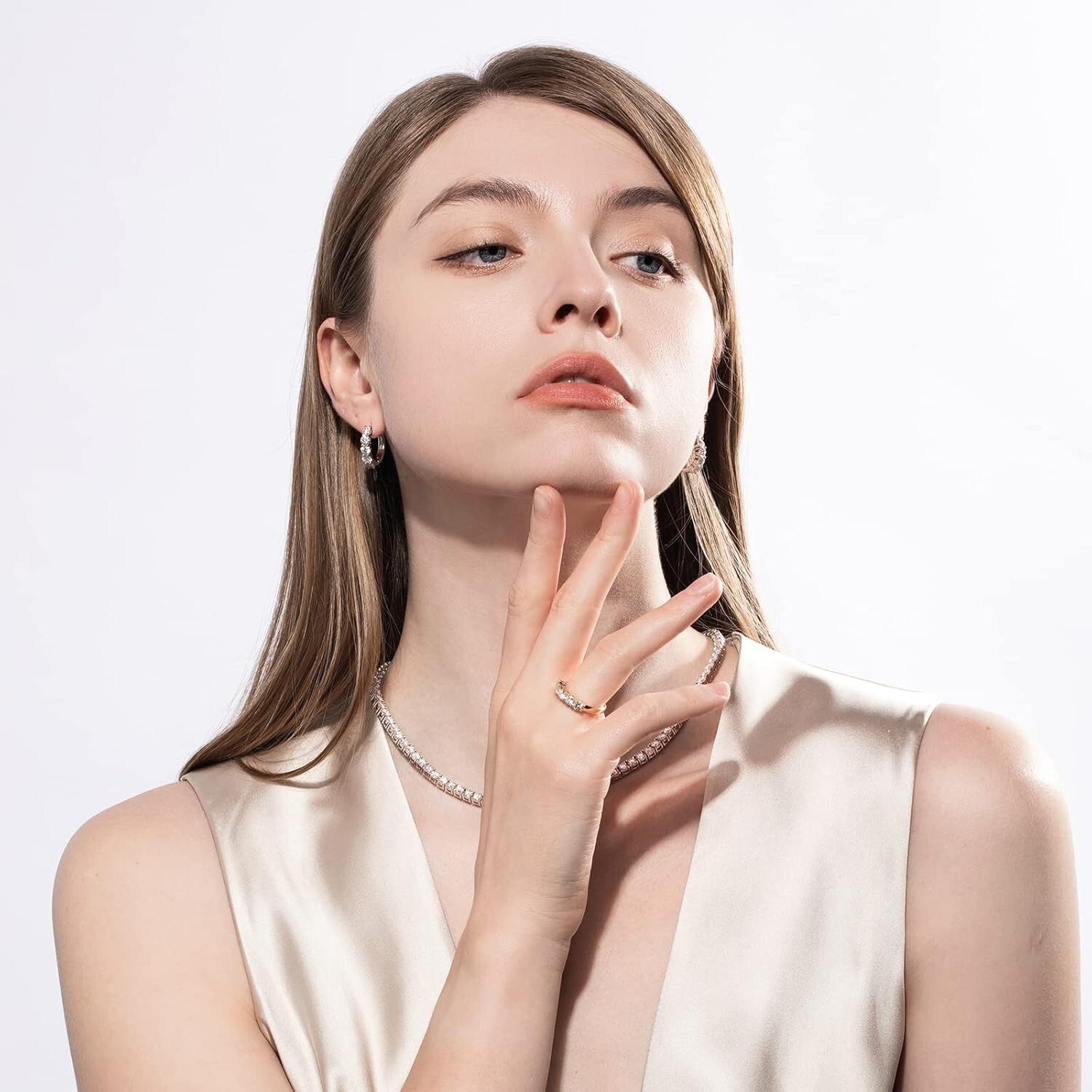 Exquisite 1.5cttw Moissanite Stackable Wedding Band in Yellow Gold Plated Silver