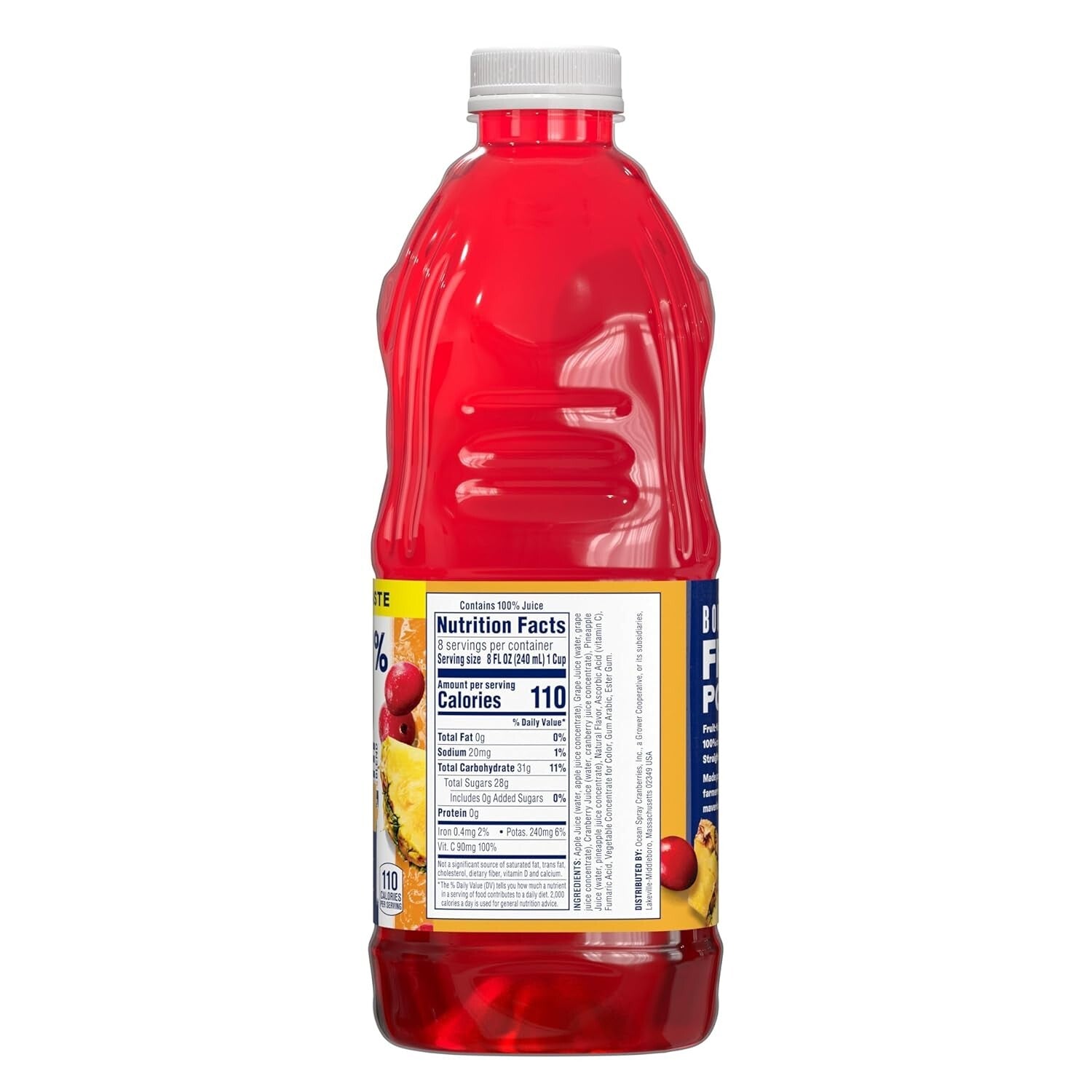 100% Juice Cranberry Pineapple Blend - 8 Bottles of Refreshing Satisfaction