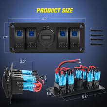 Load image into Gallery viewer, High-Speed USB Charger &amp; Waterproof Rocker Switch Panel for Trucks, Boats, RVs