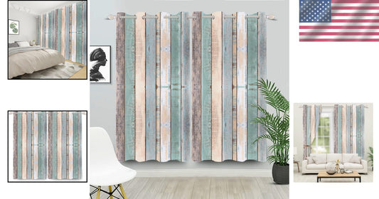 Colorful Vintage Farmhouse Window Drapes - Soft Blackout Room Darkening Panels