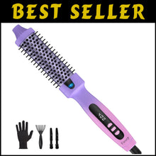 Load image into Gallery viewer, Portable Heated Round Brush with Auto Shut-Off and Dual Voltage for Safe Travel