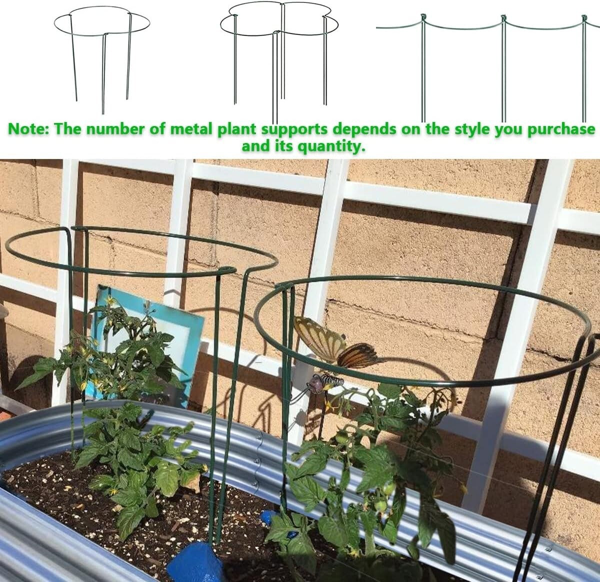 Customizable 2 Pcs Galvanized Raised Planter Box - Vegetable and Flower Support