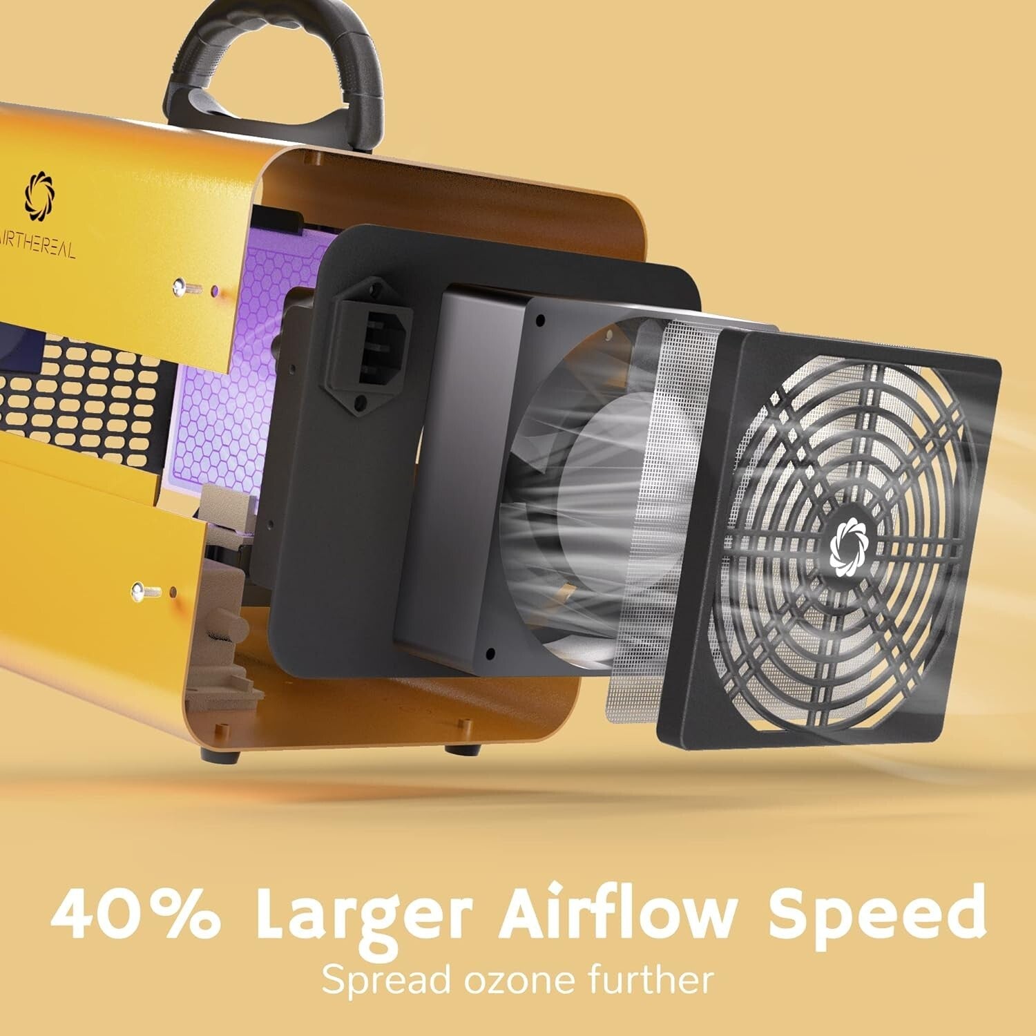 Efficient 10,000 mg/h Ozone Generator: Touch Control Air Deodorizer - Yellow