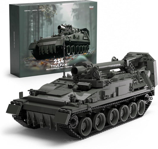 Detailed Self-Propelled 2S4 Tank Model – 1,438 PCS for Home or Office Decor