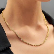 Load image into Gallery viewer, Layered Luxury: 24K Gold Plated 3mm Chain Necklace - Perfect for Any Style