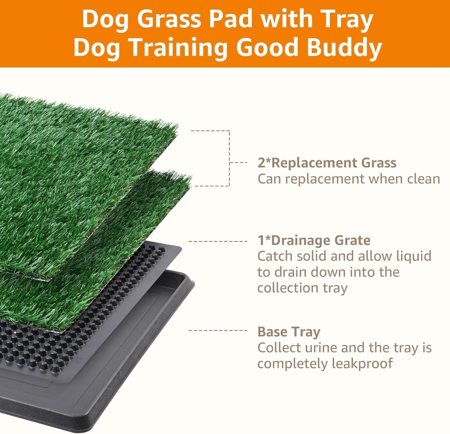 Compact Dog Grass Pad with Tray - Ideal Indoor Potty for Apartments and Patios