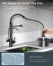 Load image into Gallery viewer, Stylish Matte Black 3 in 1 Pull Down Kitchen Faucet with Drinking Water Access