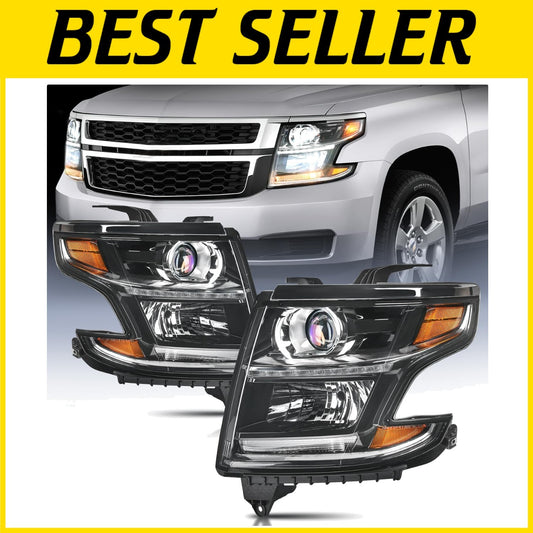 DOT Compliant Replacement Headlights for 2015-2020 Chevy Tahoe & Suburban Models