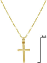 Load image into Gallery viewer, Hallmarked 10K Yellow Gold Cross Pendant with 18/20 Inch Rope Chain - Gift-Ready