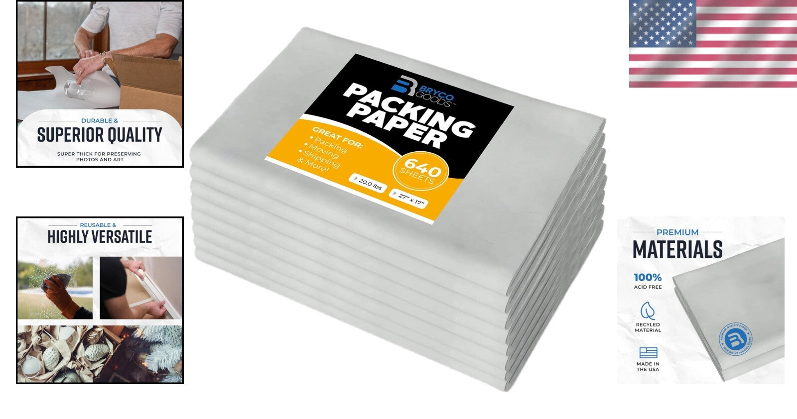 20lb Newsprint Packing Paper - 640 Sheets for Secure and Stress-Free Relocation