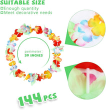 Load image into Gallery viewer, Vibrant Hawaiian Garland Necklaces - 144 Pieces for Luau and Tropical Parties