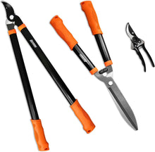 Load image into Gallery viewer, Complete Lopper and Hedge Shear Combo with Bypass Pruner - Durable Garden Set