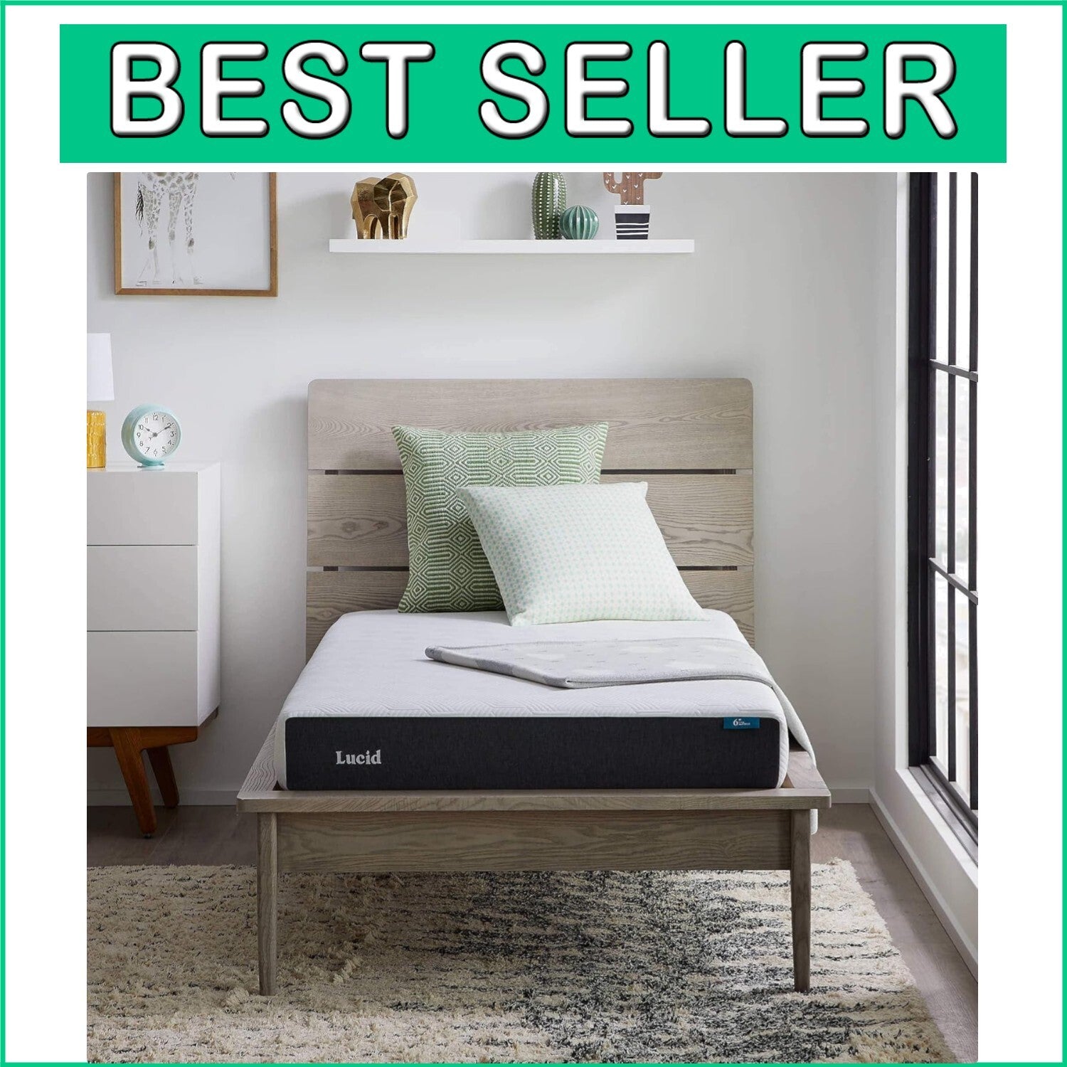 6-Inch Firm Gel Memory Foam Mattress - Breathable with Bamboo Charcoal Infusion