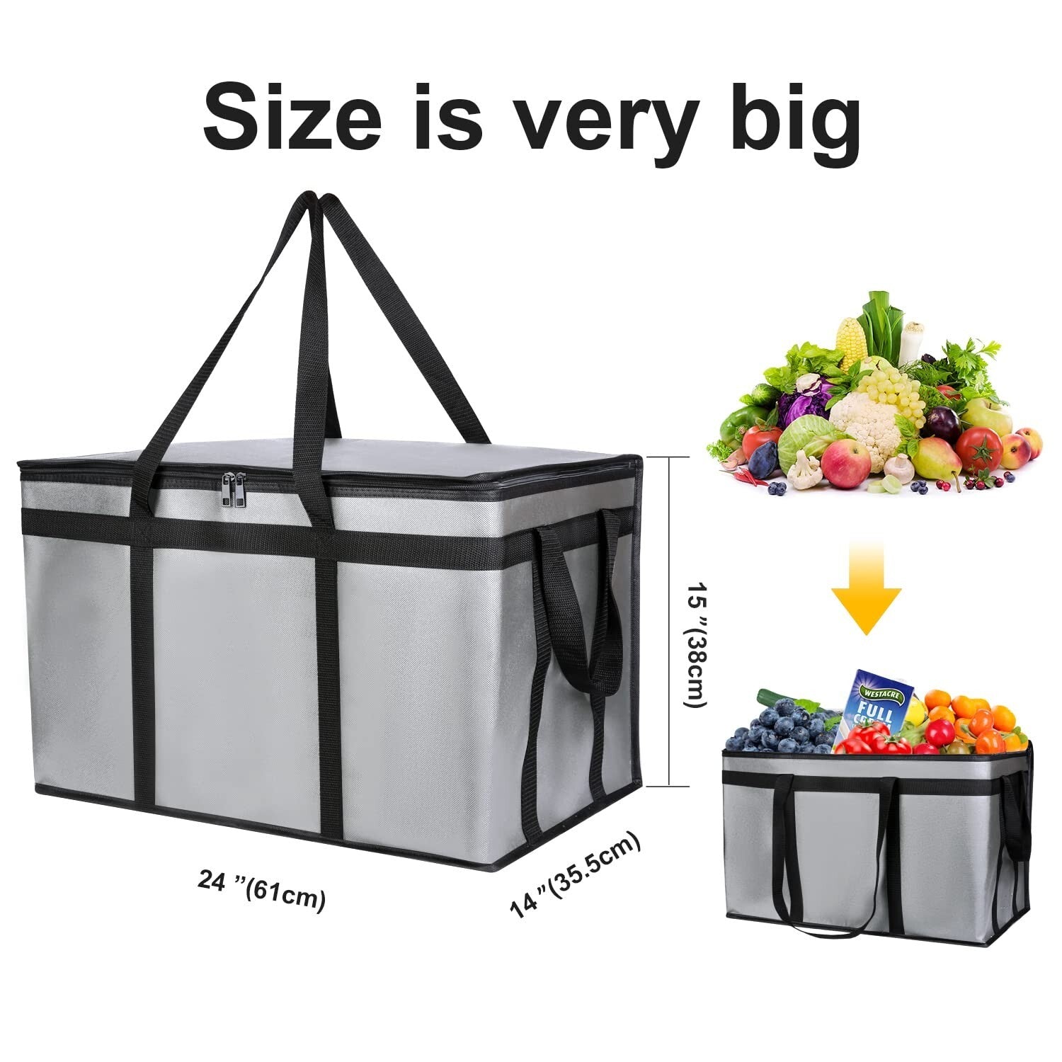 Extra Large Insulated Cooler Bags - Triple-Layer Thermal Protection for Delivery