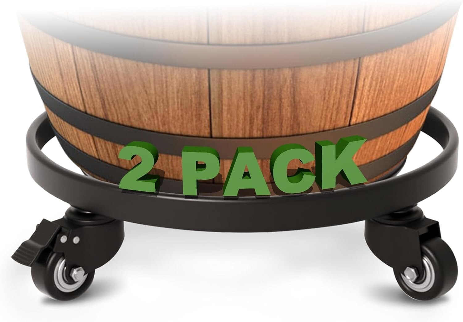 14-Inch Rolling Plant Stand with Lockable Casters - Indoor & Outdoor Mobility