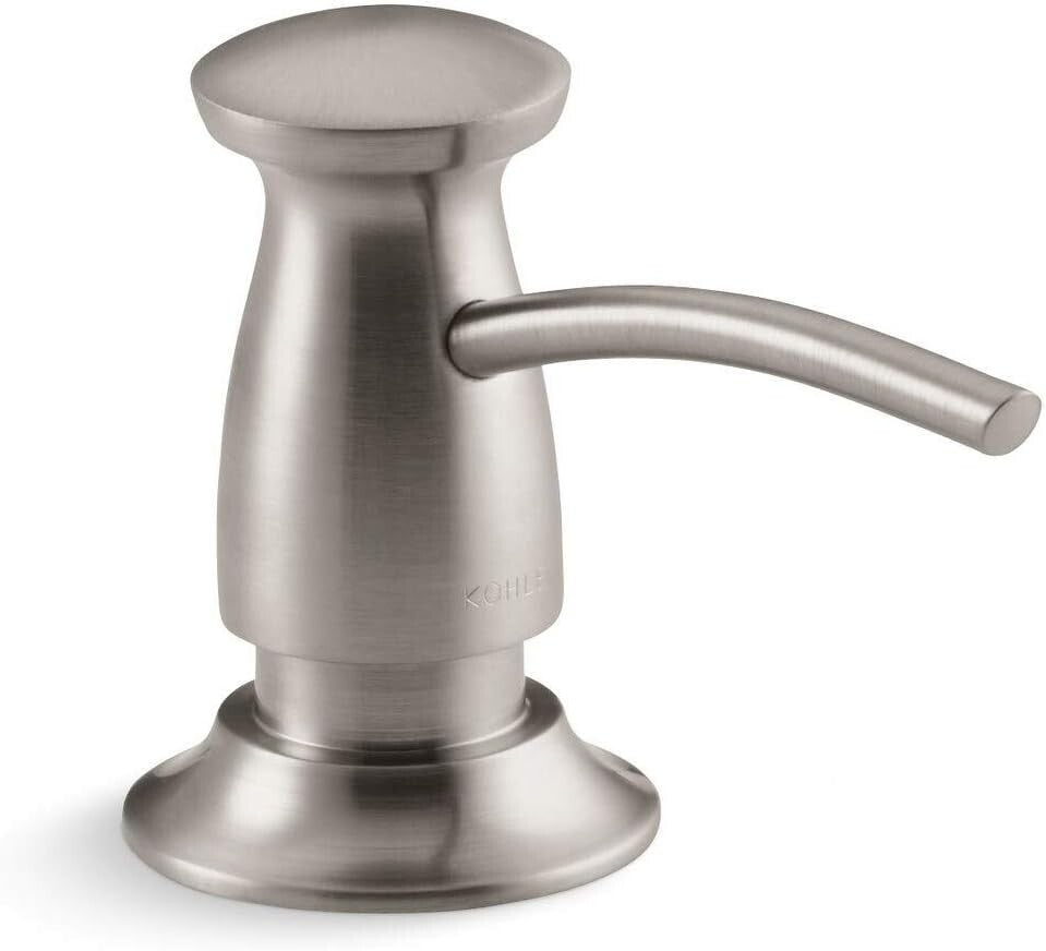 Cylindrical Stainless Steel Soap Dispenser - Easy Installation for 2" Surfaces