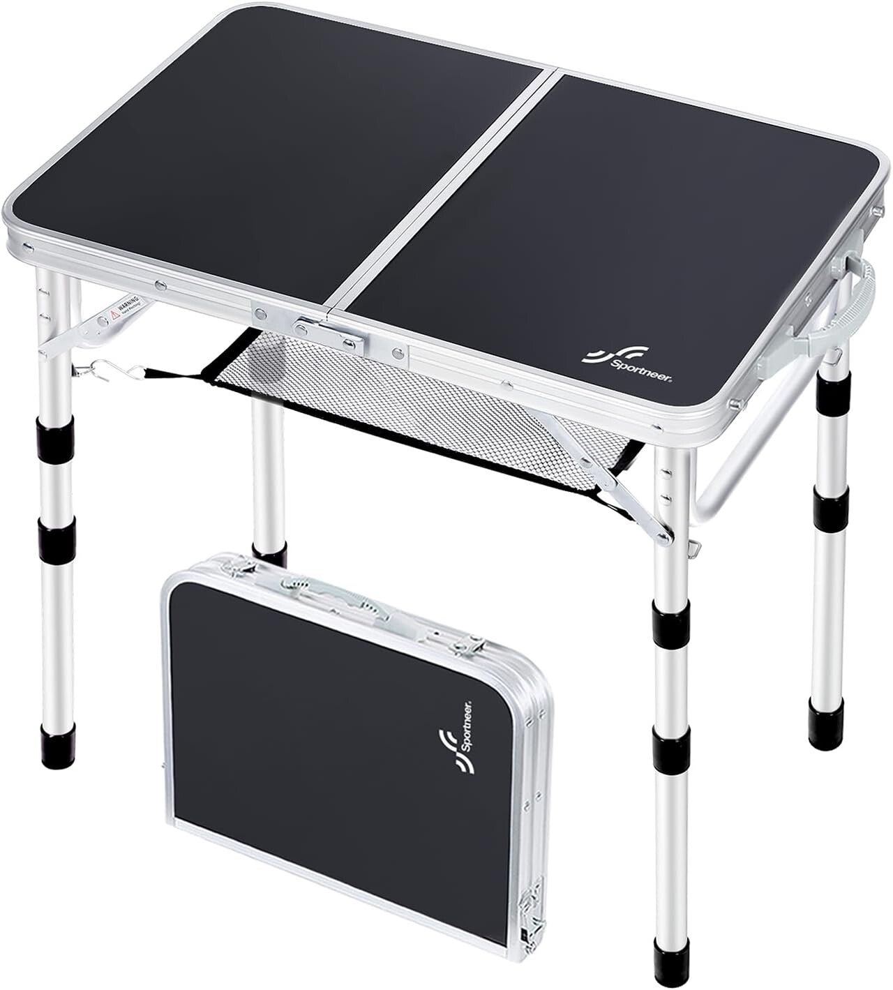Adjustable Hiking Table with Mesh Storage - Portable Folding Table (23.6"x15.7")