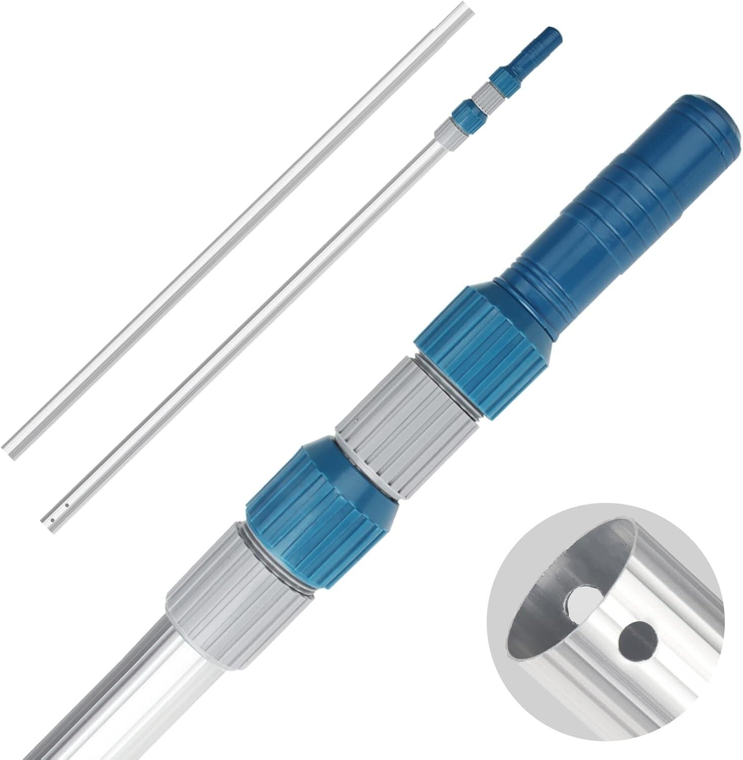 Lightweight Telescopic Pool Pole - 16FT Aluminum with Superior Grip & Durability