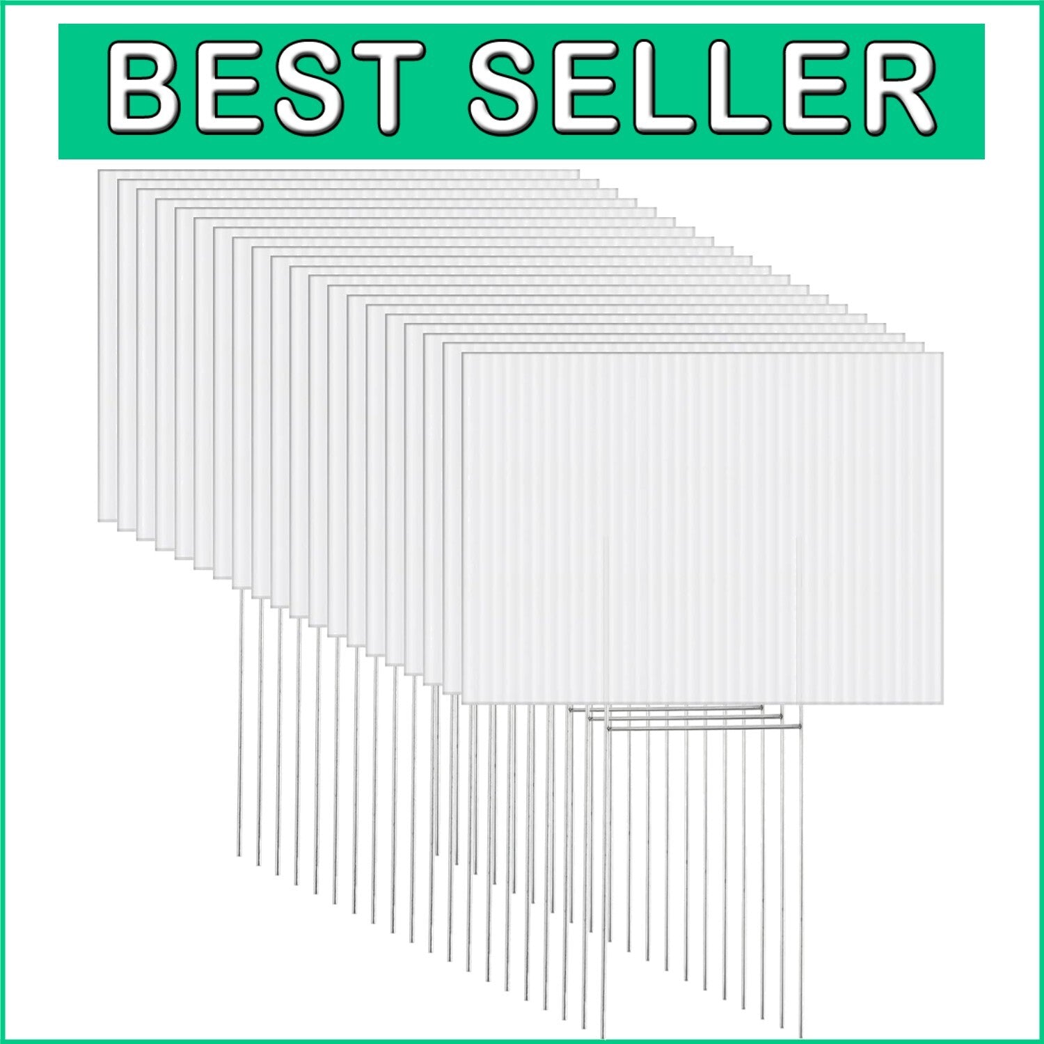 Customizable Double-Sided Lawn Signs with Metal Stakes - 20 Pack, 16x12 Inches