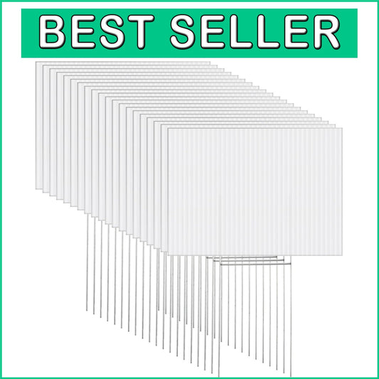 Customizable Double-Sided Lawn Signs with Metal Stakes - 20 Pack, 16x12 Inches