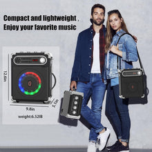 Load image into Gallery viewer, All-in-One PA System with Remote Control, Disco Lights, and Wireless Microphones