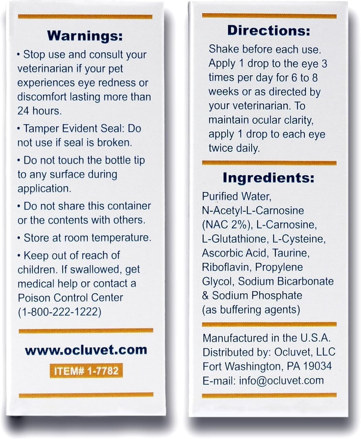 Superior Eye Health for Pets with Antioxidants | 16mL N-Acetyl-L-Carnosine Drops