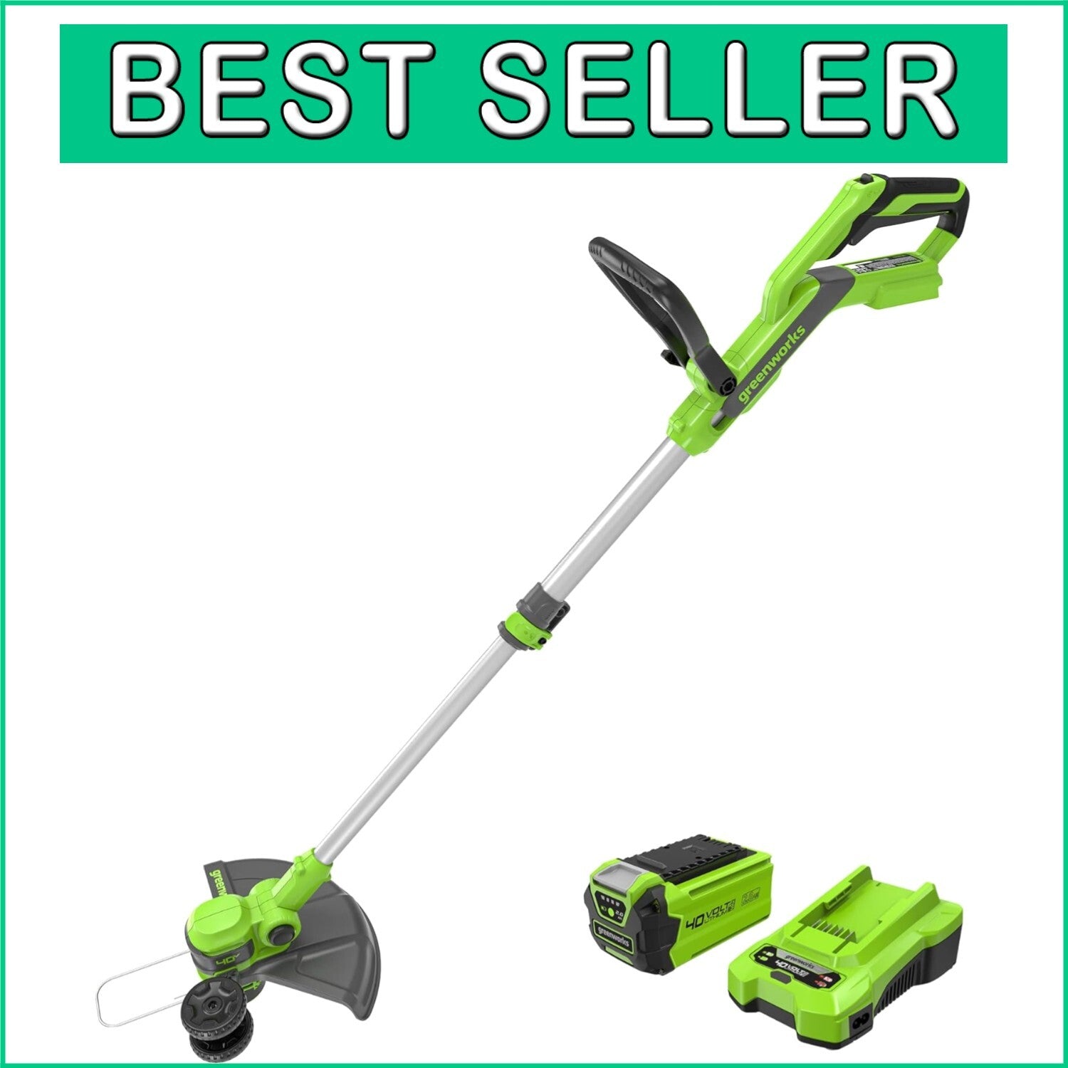 Eco-Friendly 40V 13-Inch Cordless Trimmer with Auto-Feed & Adjustable Height