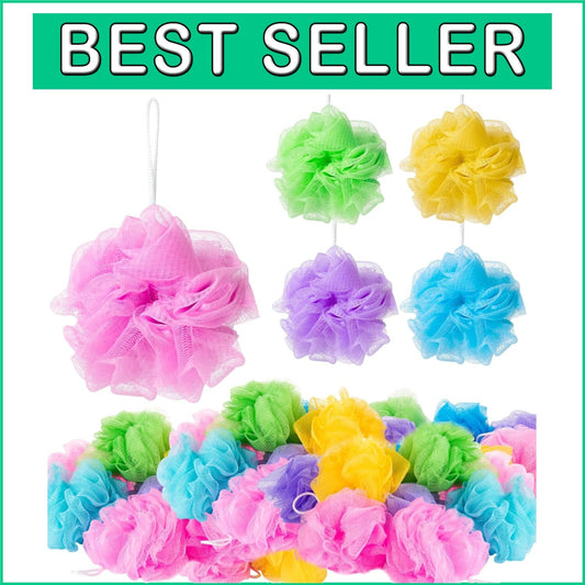 80 Pcs Exfoliating Loofah Bath Sponges in Mixed Colors for Family Use